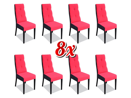 Ontwerpersstoelen set compleet K63 stoel set eetkamer leuning gestoffeerde zitting 8x