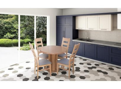 Eettafel 4 x stoelen eetkamerset eetgroep houten tafel 5-delige set meubilair.