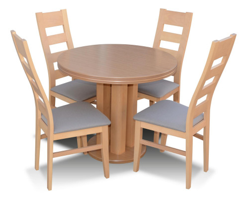 Eettafel 4 x stoelen eetkamerset eetgroep houten tafel 5-delige set meubilair.