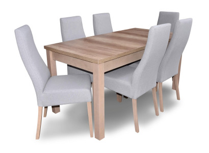 Complete set eetkamer fauteuil tafel 6x stoelen luxe eetgroep set 7-delig
