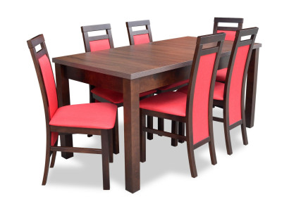 Compleet set eettafel eetkamer 6x stoelen set eetgroep houten tafel tafels 7-delig