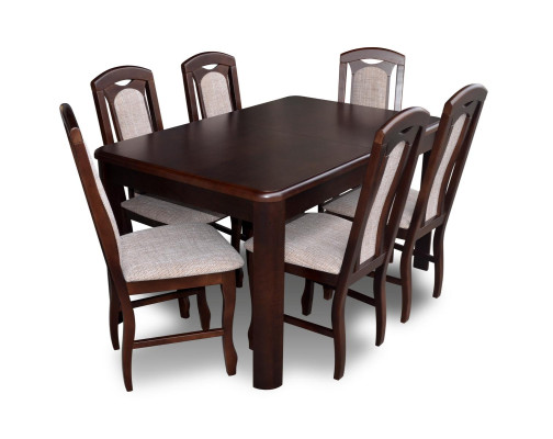 Klassiek eetkamer meubilair Eetset Tafel Hout Compleet Set 7-delig Eetgroep.