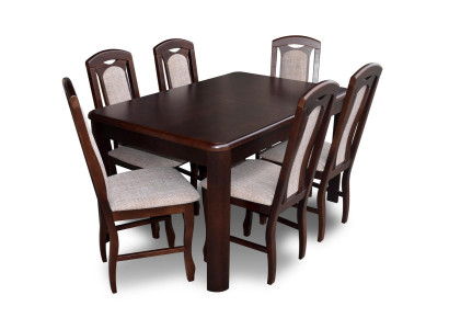 Klassiek eetkamer meubilair Eetset Tafel Hout Compleet Set 7-delig Eetgroep.