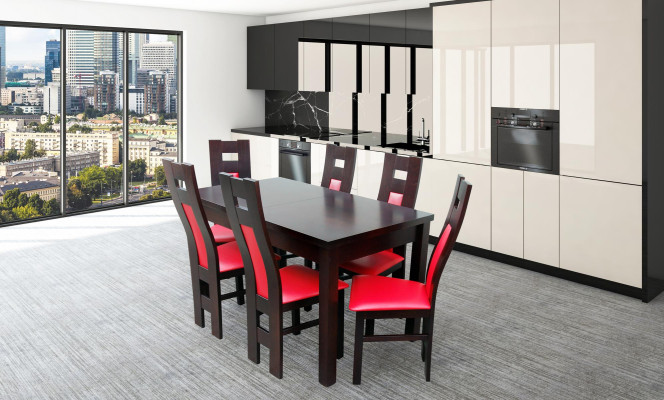 Compleet set eettafel + 6 stoelen Eetkamerset Houten tafels Eetgroep Tafel 7-delig