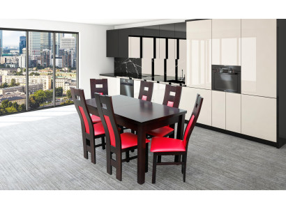 Compleet set eettafel + 6 stoelen Eetkamerset Houten tafels Eetgroep Tafel 7-delig