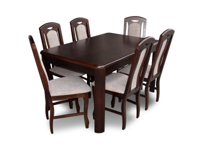 6x Stoelen + Tafel Eetkamerset XXL Set Stoelsets Houten Tafel
