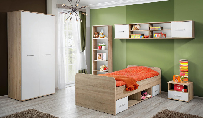 Compleet kinderkamerset nachtkastje designbed moderne kledingkast meubels