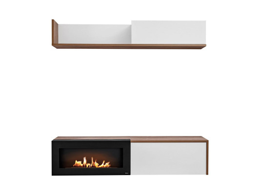 Woonkamer tv-standaard met open haard wandmeubel wandplank houten meubels nieuw  Woonkamer tv-standaard met open haard wandmeubel wandplank houten meubels nieuw