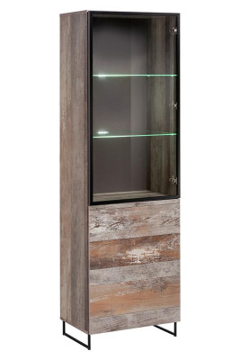 Vitrine Design Kast Hout Modern Nieuw Meubels Grijs Hout Inrichting