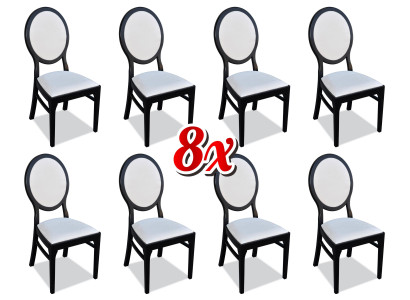 8 stuks Stoelontwerp Armstoel Beklede Stoelen Horeca Eetkamer Stof Massief Hout