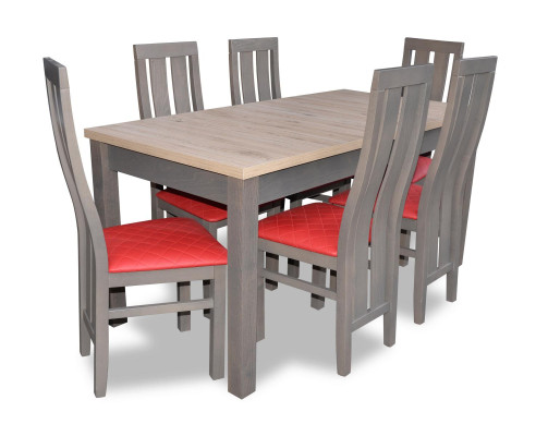 Compleet set eettafel 6x stoelen eetkamerset eetgroep tafel tafels 7-delig nieuw