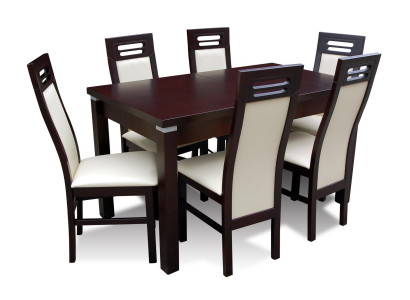 Houten design eettafel + 6 stoelen set unit kamer groep 7-delige tafels nieuw.
