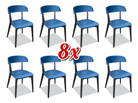 Garnituur Massief Hout Luxe Fauteuil Set 8x Stoel Groep Zitting Leuning Stoelen