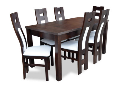 Klassieke eettafel Tafel Hout Eetkamer Set 6x Stoelen Bruin
