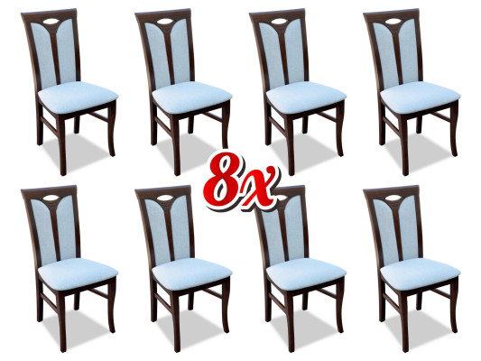 Ligstoel set stoelen horeca eetkamer textiel stof set 8x design stoel hout