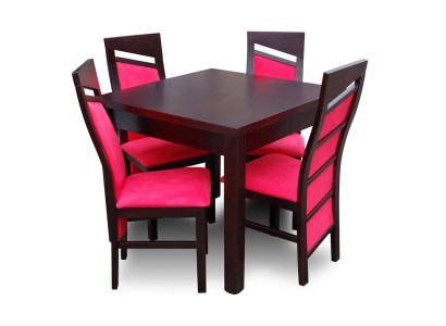 Armstoelen Design Eettafel + 4 Stoelen Set Meubel Groep 5-delig. Tafels