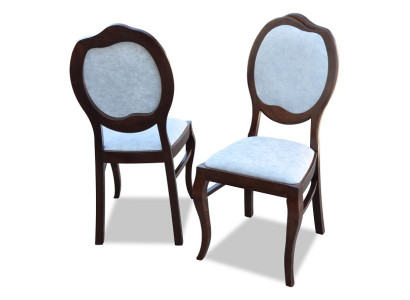 6x Stoel Set Echt Hout Beklede Zitting Eetkamer Set Eetkamer Stoelen