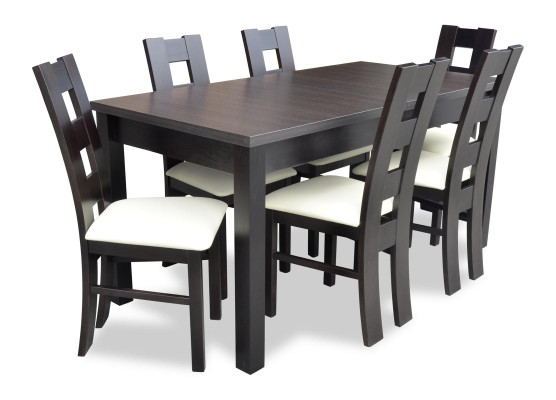 Eetkamer design meubel stoelgroep tafel 6 leunstoelen set stel nieuw 7-delig.