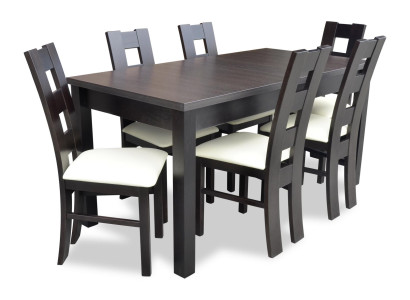 Eetkamer design meubel stoelgroep tafel 6 leunstoelen set stel nieuw 7-delig.