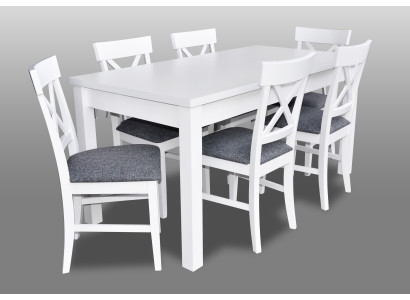 Landhuisstijlmeubels Eetkamerset Eettafel + 6x stoelen