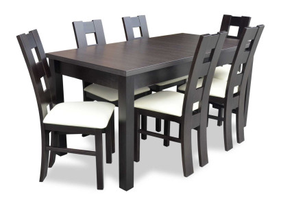Klassieke eettafel Tafel Hout Eetkamer Set 6x Stoelen Set 7-delig.