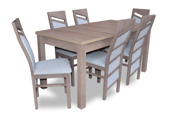 Set Eettafel 6x Stoelen Leunstoel Set Tafels Eetkamergroep 7 delig Hout