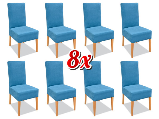 Eetkamerstoelen met bekleding, armstoelen, eetkamerstoelen 8x set, massief hout, nieuw.