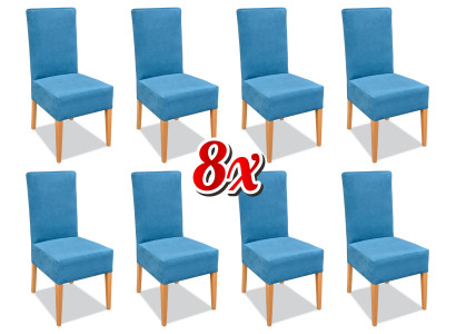 Eetkamerstoelen met bekleding, armstoelen, eetkamerstoelen 8x set, massief hout, nieuw.