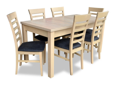 Ontwerp Luxe Eetkamermeubilair Eetgroep Set van 7 stuks Compleet Set Hout. Stof