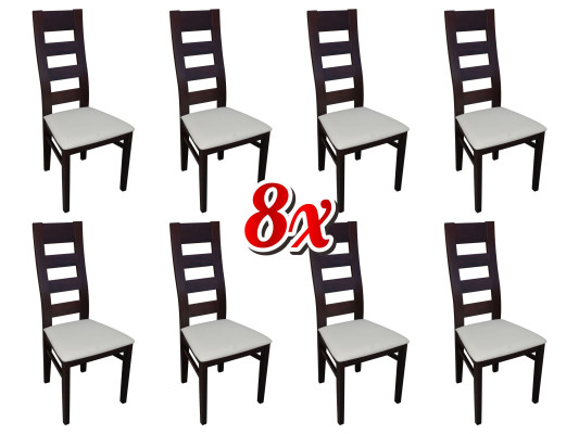 Groep zitkussen leunstoelen set massief houten luxe fauteuil set 8x stoel.