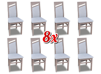 Set eetkamerstoelen houten gestoffeerde nieuwe eetkamergroep 8 x armstoel fauteuil