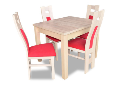 Ontwerp Eetkamer Set Meubilair 5 stuks Houten Commode 4x Stoel Tafel Groepen Nieuw