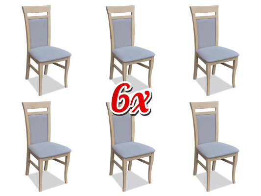 Garnituur Complete Groep Woonkamer 6x Stuks Grijs Eetkamerstoel Set Stoelen Nieuw