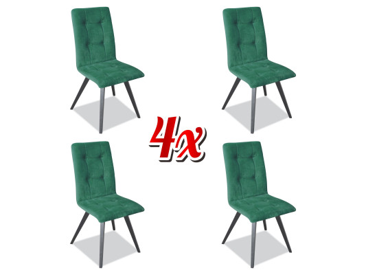 Stoelset 4x Stoelen Textiel Bekleding Massief Hout Eetkamerstoel Houten Meubels Hout