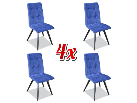 Stoelset 4x Stoelen Textiel Bekleding Massief Hout Eetkamerstoel Houten Meubels Hout