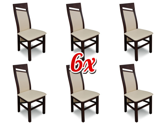 Eetkamerstoel met stoffen bekleding en houten structuur, set van 6 massief houten stoelen voor eetkamer of horeca.