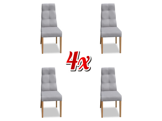 Zet 4x Stoelstoel Ontwerp Hout Textielbekleding Stoelen Gastro Eetkamerstof Nieuw