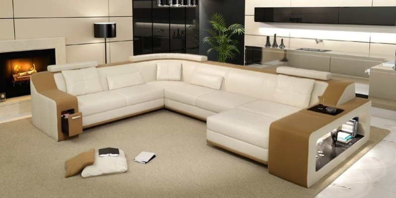 Moderne woonlandschap stoffering hoekbank sofa bank hoekopstelling textiel
