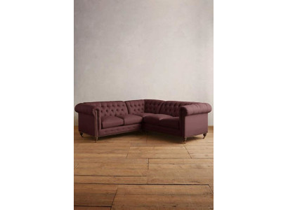 Chesterfield hoekbank bank designer beklede hoek textiel bankstel 1013-14