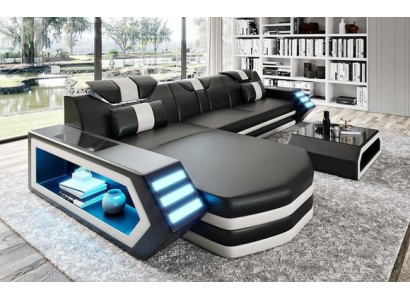 Lederen hoekbank sofa woonlandschap L-vorm hoekgarnituur Belfort 4