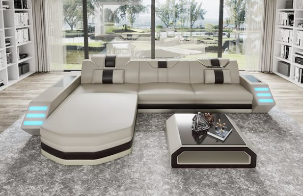 Lederen hoekbank sofa woonlandschap L-vorm hoekgarnituur Belfort 4