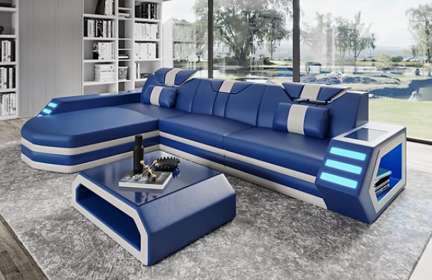 Lederen hoekbank sofa woonlandschap L-vorm hoekgarnituur Belfort 4