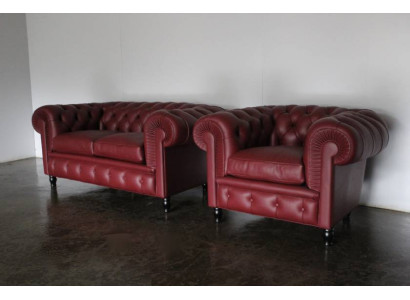 Chesterfield Bankstel Bekleding 2+1 Zitplaatsen Bekledingsmeubel Bankstel Banken Sofas