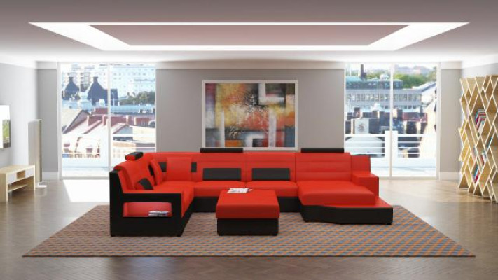 Woonlandschap hoekbank bank bank bankstel lederen bank slaapbank onmiddellijk