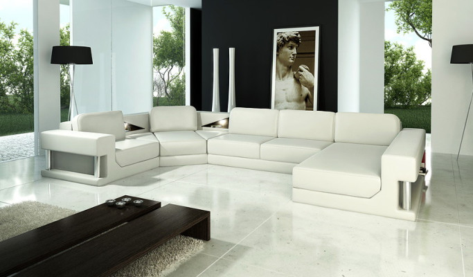 Hoekbank Bekleding Bank Sofa Zitlandschap Hoekopstelling Leren Textiel PH28