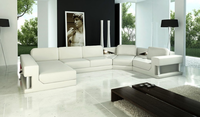 Hoekbank Bekleding Bank Sofa Zitlandschap Hoekopstelling Leren Textiel PH28