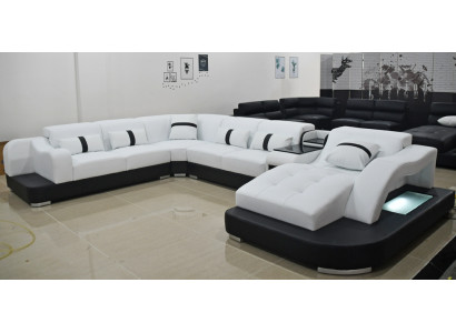 Lederen bank Sofa Moderne leren woonlandschap Design hoekbank Bank Textiel Bekleding