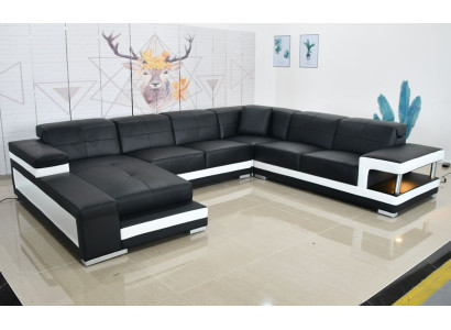 Leren bank Sofa Modern Bekleding Leer Design Hoekbank Bank Stof Woonlandschap