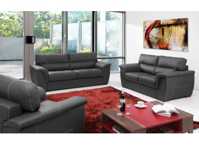 Lederen design bank bekleding zit garnituur sofa garnituren 2+1 lederen set