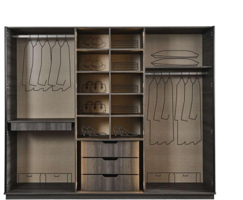 Zwarte kledingkast Luxe kasten Slaapkamerkast Houten meubels